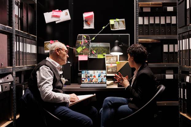 Investigators,Explaining,Crime,Scene,Evidence,To,Criminology,Team,During,Online