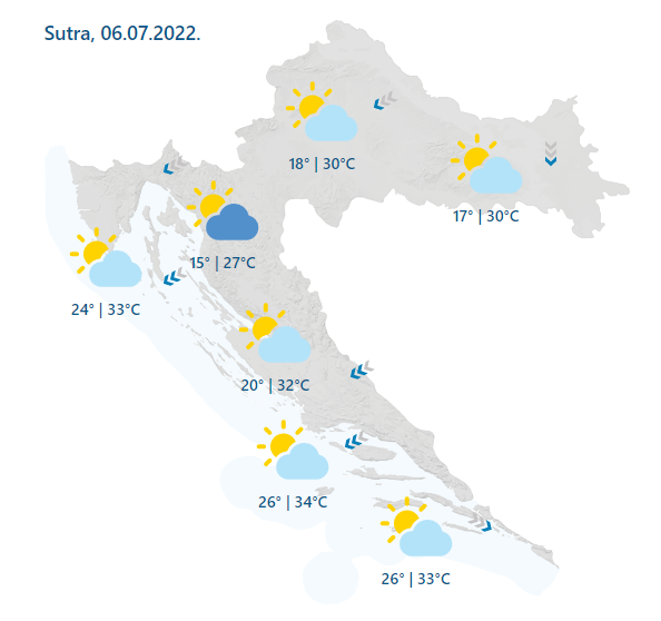 Za cijelu Hrvatsku na snazi je meteoalarm, prijeti nevrijeme u nekoliko regija i toplinski valovi