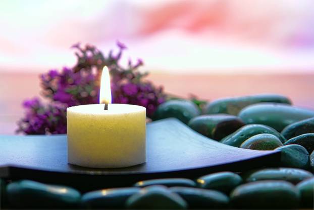 Aromatherapy Candle in a Spa