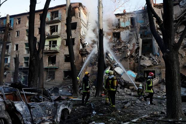 Aftermath of Russian drone and missile strikes, amid Russia's attack on Ukraine, in Kyiv