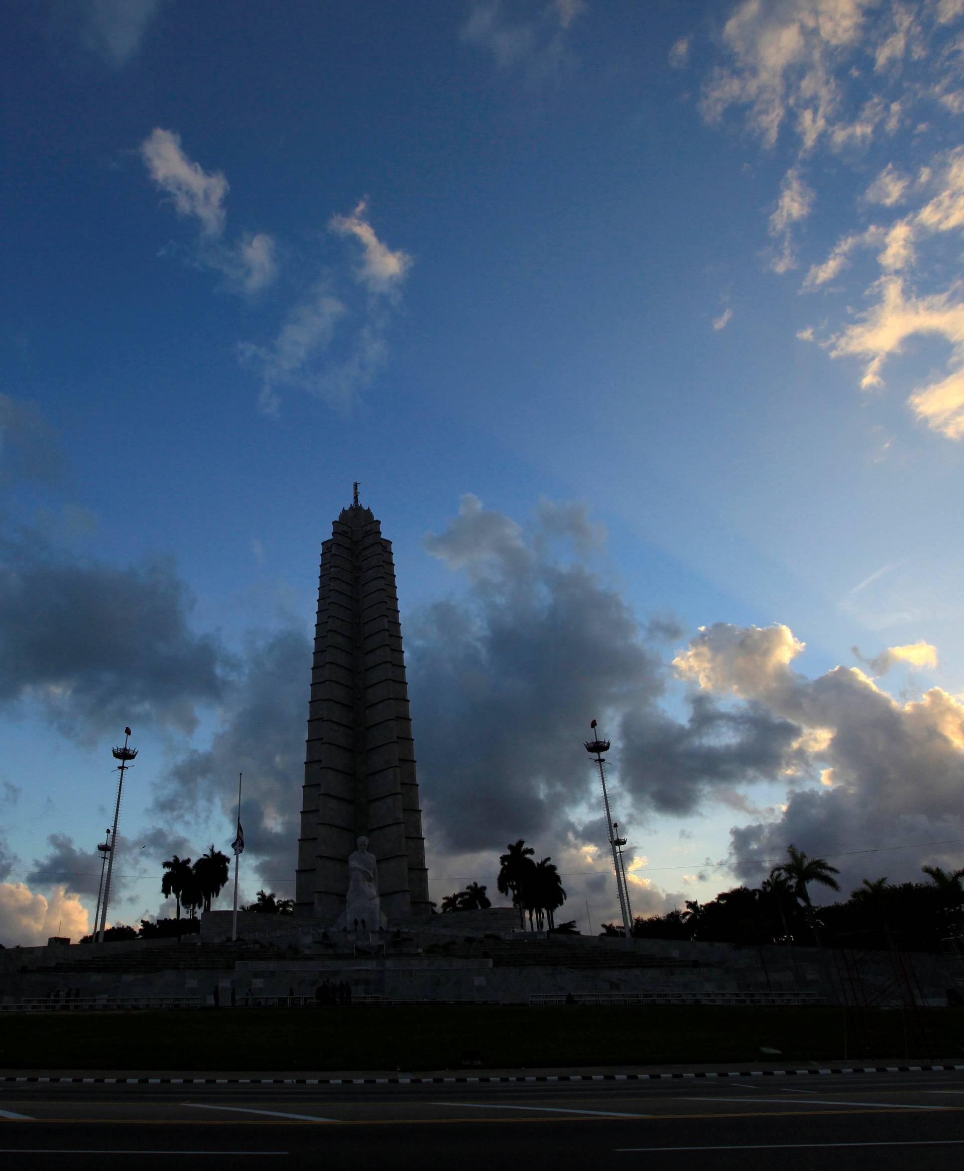 A view of the Revolution Square during sunset in Havana, Cuba
