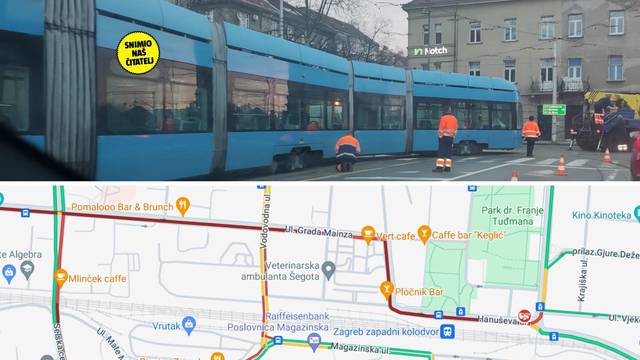 VIDEO Tramvaj ispao iz tračnica kraj Zapadnog: 'Kolona je sve do Črnomerca, pravi je kaos'