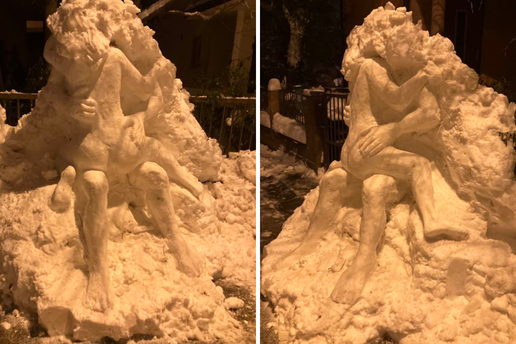 Michelangelo s Tre&scaron;njevke: 'Moja snje&zcaron;na skulptura hit je u kvartu. Sve je tvrdo. Ledeno je'