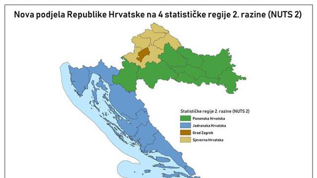 Nova podjela Hrvatske na četiri regije omogućit će veći iznos poticaja i potpora za poduzeća