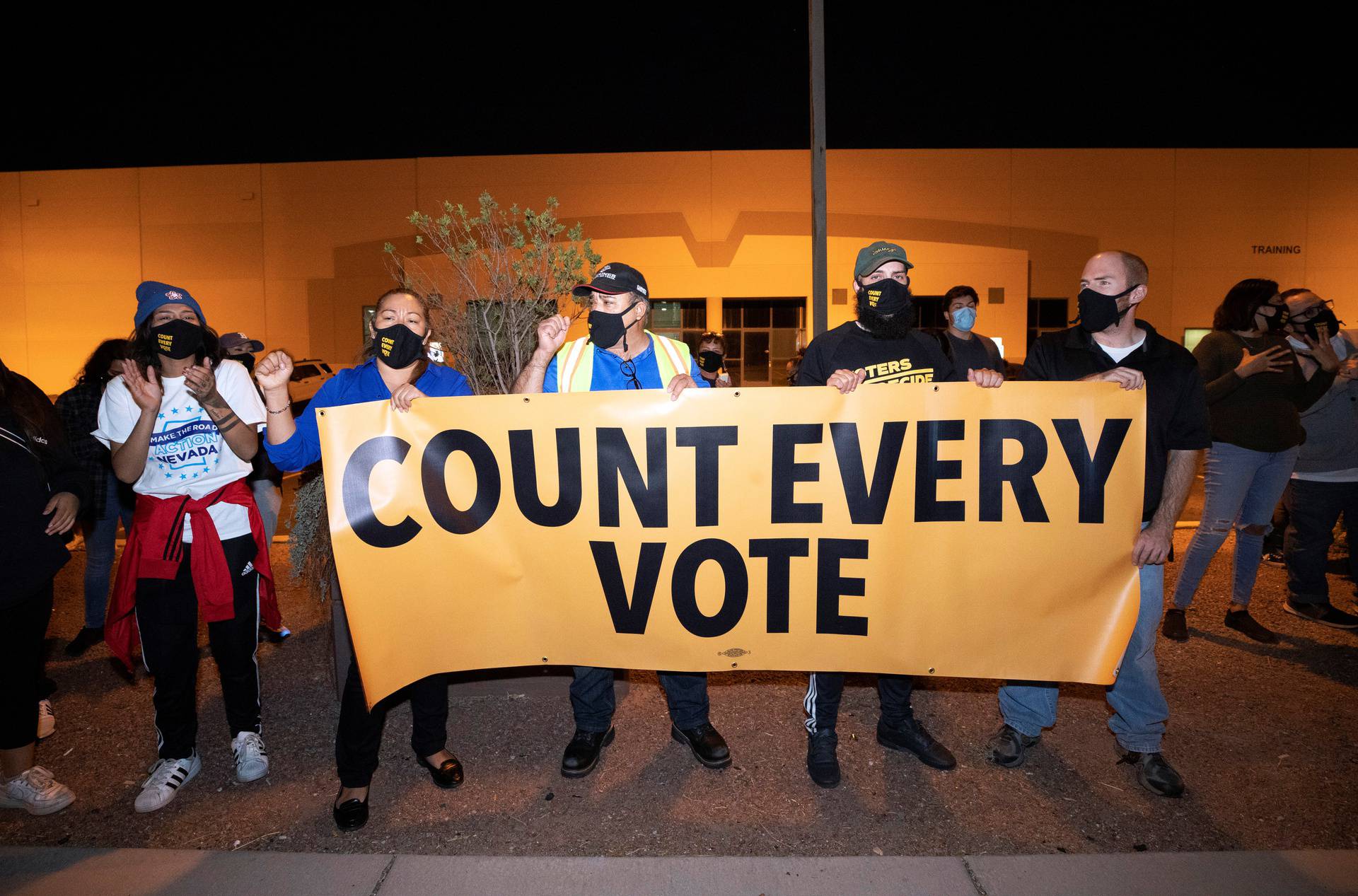 "Stop the Steal" protest at the Clark County Election Center in North Las Vegas