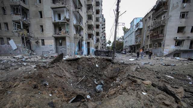 Aftermath of a Russian missile strike in Kharkiv