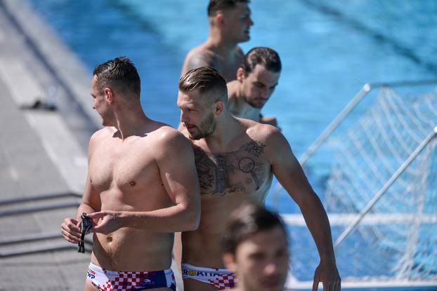 Hrvatska vaterpolo reprezentacija na treningu prije odlaska na svjetsko prvenstvo u Mađarsku