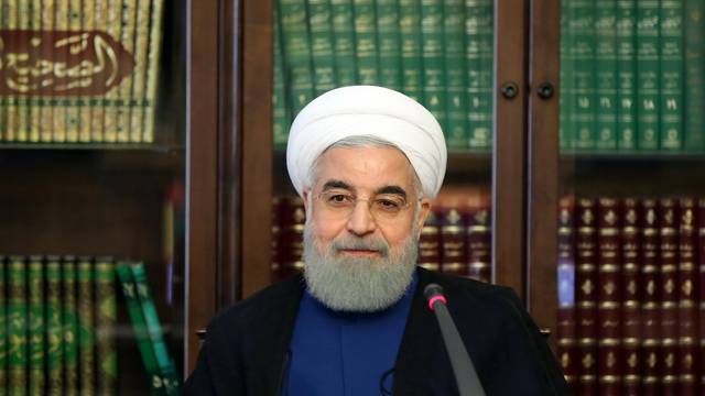 Iranian President Hassan Rouhani attends a meeting of the Social Council of Iran, in Tehran