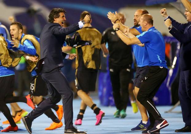 Zagreb: Slavlje Dinama nakon pobjede Arsenala u 1. kolu Lige prvaka