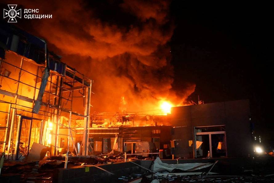 Aftermath of a Russian drone attack in Odesa