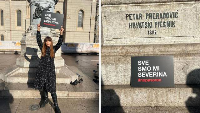 Pjevačica napravila transparent 'Svi smo mi Severina' i stajala u centru Zagreba: 'Dosta je bilo'