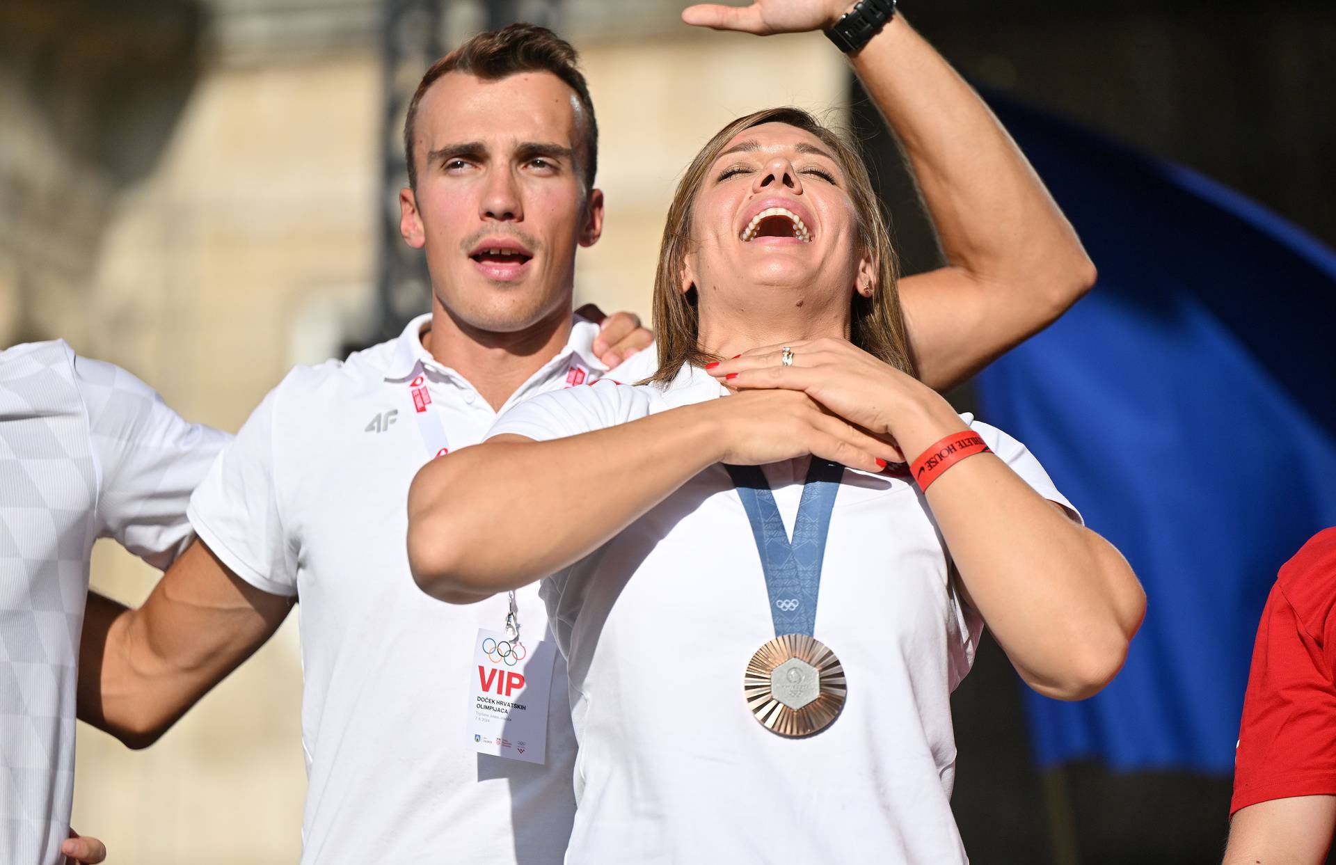 Zagreb: Doček hrvatskih olimpijaca na Trgu bana Jelačića