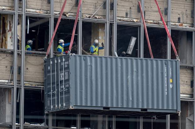 Zagreb: Nastavljeni radovi rušenja Vjesnika u Zagrebu