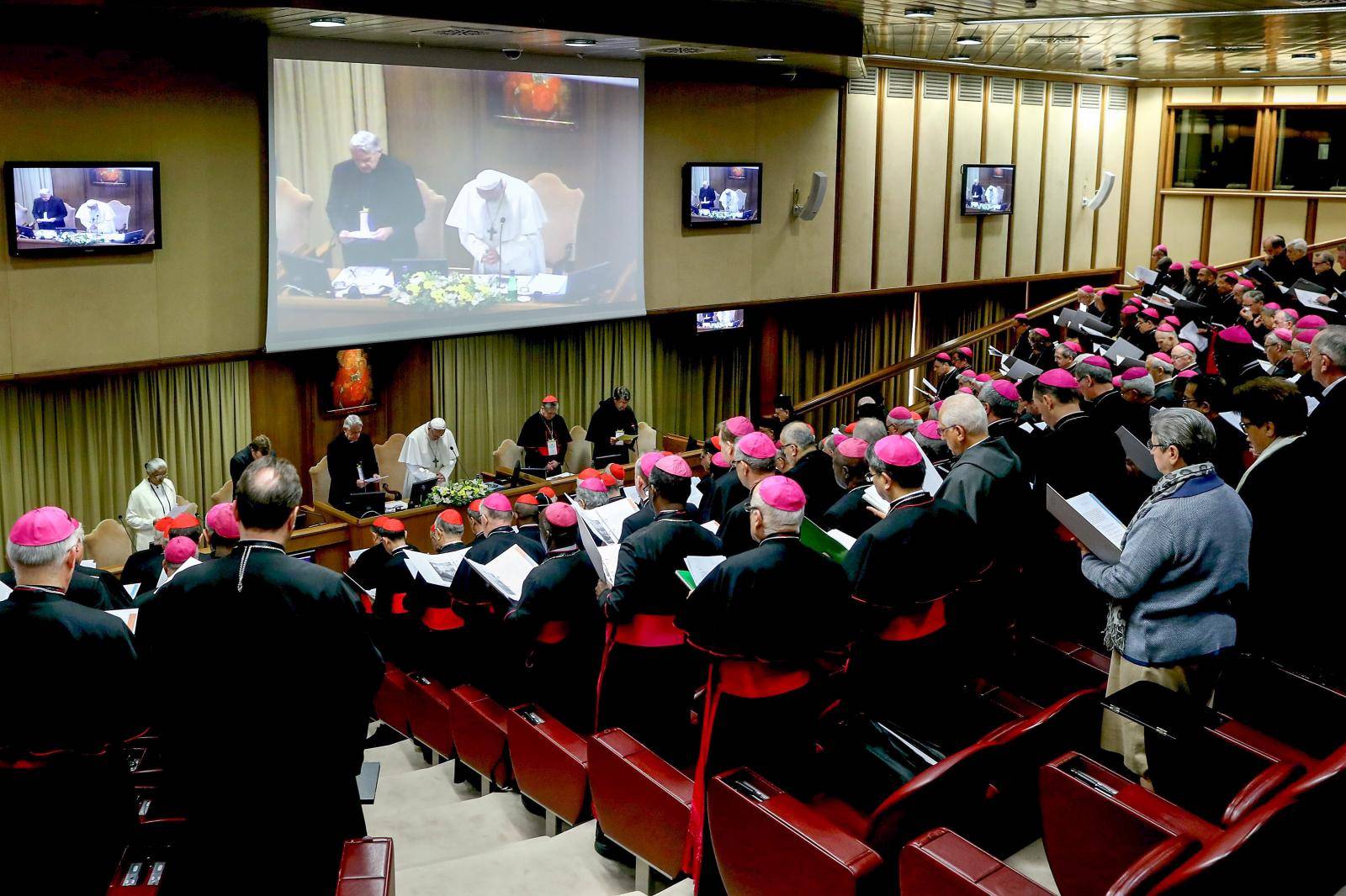 February 21, 2019 : Opening session of  'The Protection Of Minors In The Church' meeting at the Synod Hall in Vatican City, Vatican.