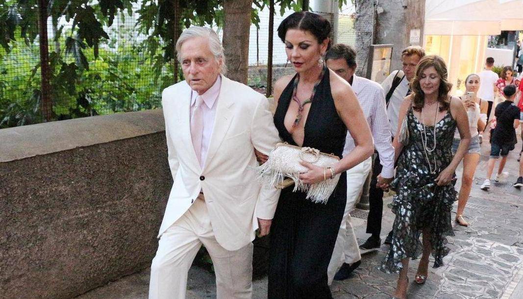 *PREMIUM-EXCLUSIVE* Michael Douglas, Catherine Zeta Jones and Sarah Ferguson spotted out in Capri *MUST CALL FOR PRICING* *NO MAIL ONLINE*