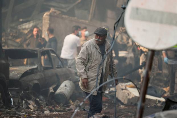 Aftermath of Israeli strike in Al-Mazraa, Beirut