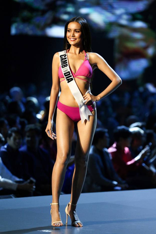 Miss Cambodia Nat Rern in her swimsuit during the Miss Universe 2018 preliminary round in Bangkok