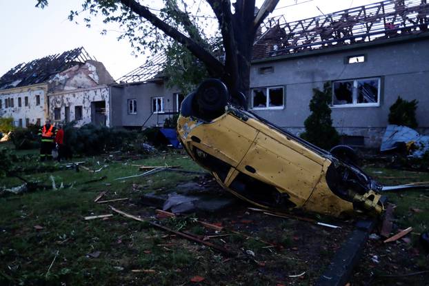 Aftermath of rare tornado in Moravska Nova Ves