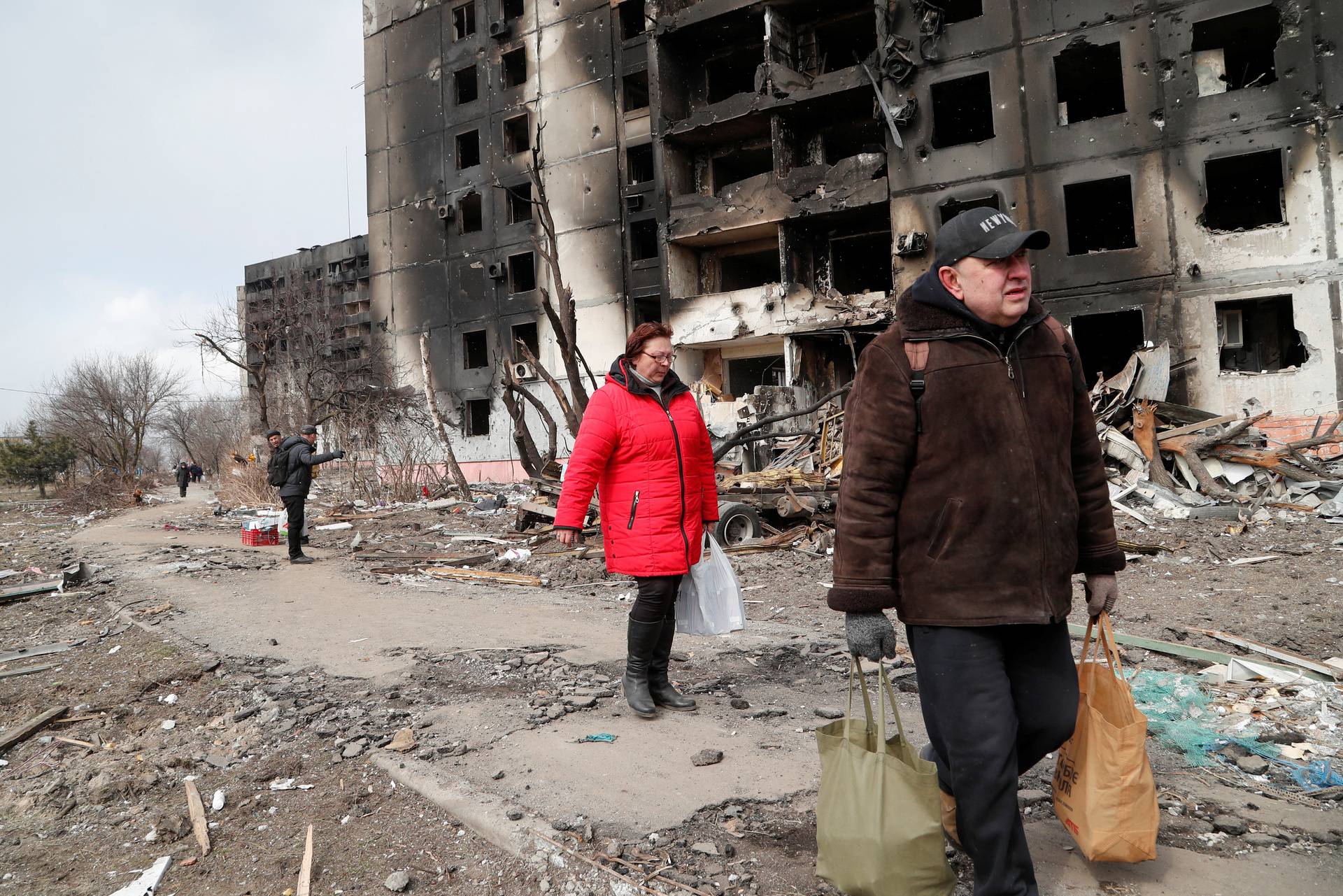 A view shows the besieged city of Mariupol