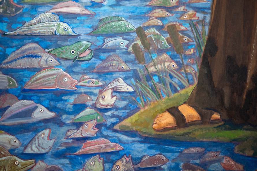 Zagreb: Otvorenje izložbe Tomislava Buntaka na kojoj predstavlja oltarni poliptih izrađen za crkvu sv. Antuna Padovanskog