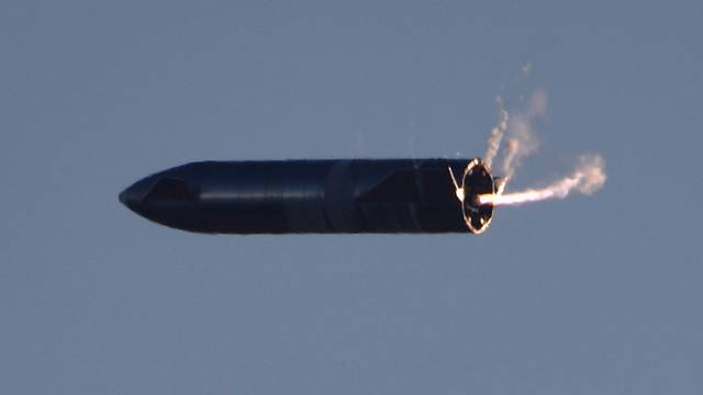 Test flight of SpaceX's first super heavy-lift Starship SN8 rocket after it launched from their facility in Boca Chica,Texas