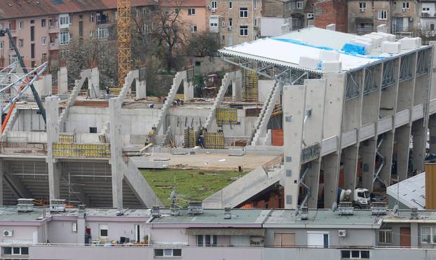Zagreb: Pogled na izgradnju stadiona u Kranjčevićevoj ulici 