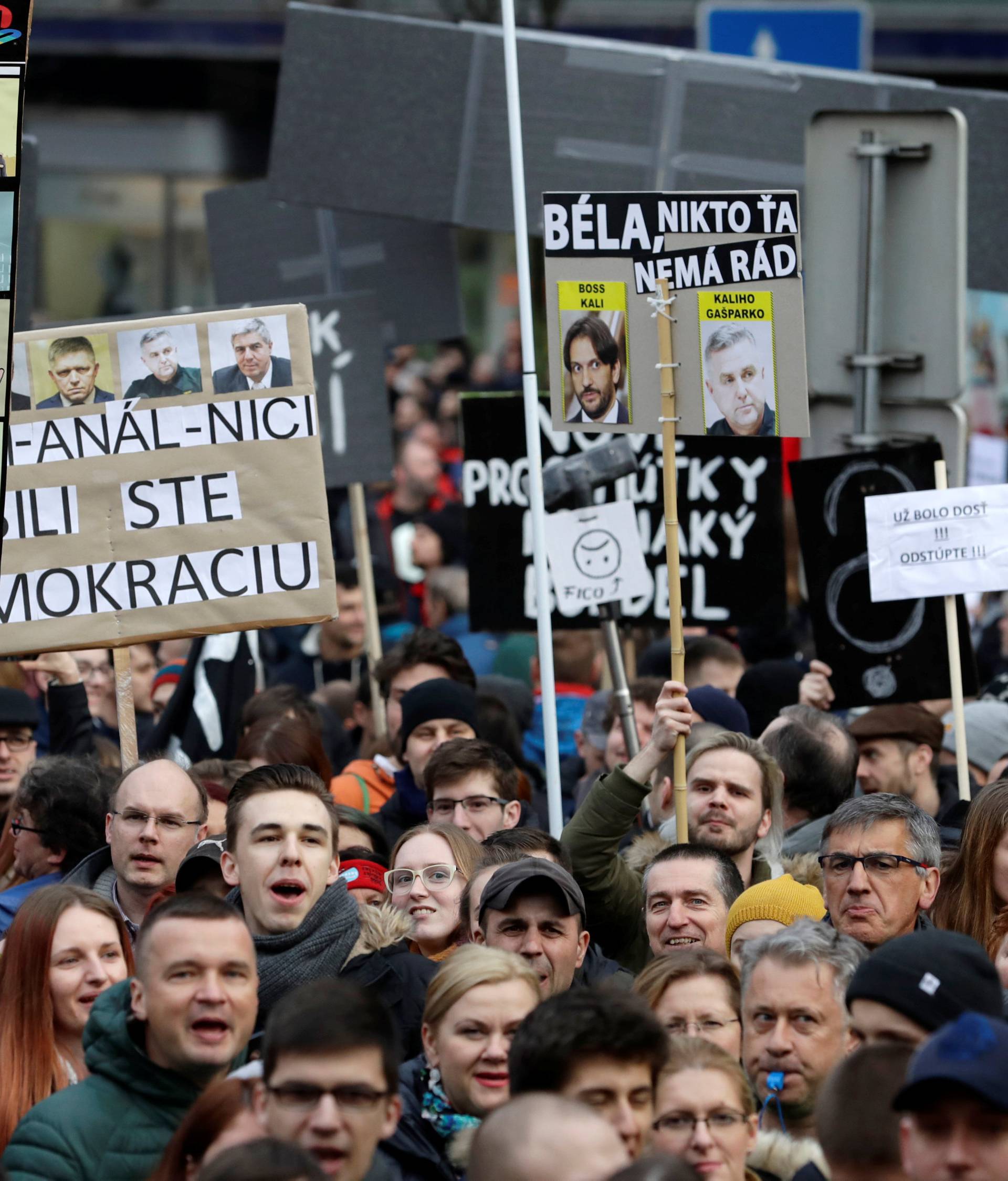 Rally in reaction to the murder of Slovak investigative reporter Jan Kuciak is held in Bratislava