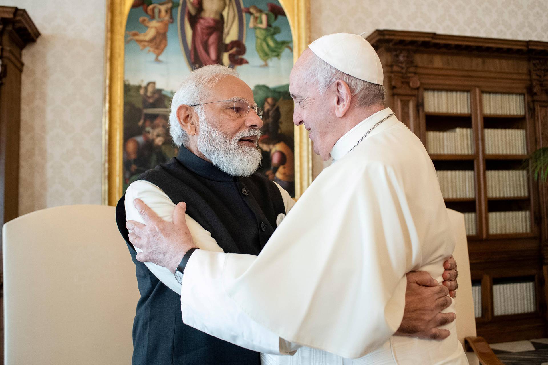 Pope Francis meets with India's Prime Minister Modi at the Vatican