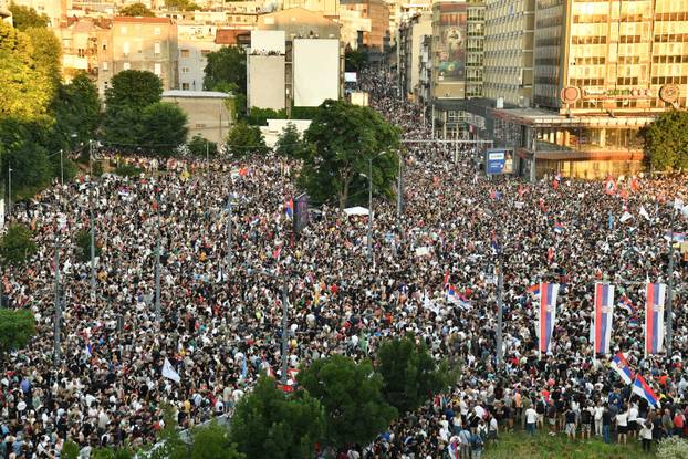 Beograd: Pogled na veliki studentski prosvjed Vidimo se na Vidovdan