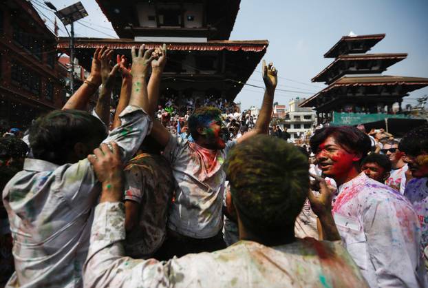 Holi celebration in Kathmandu