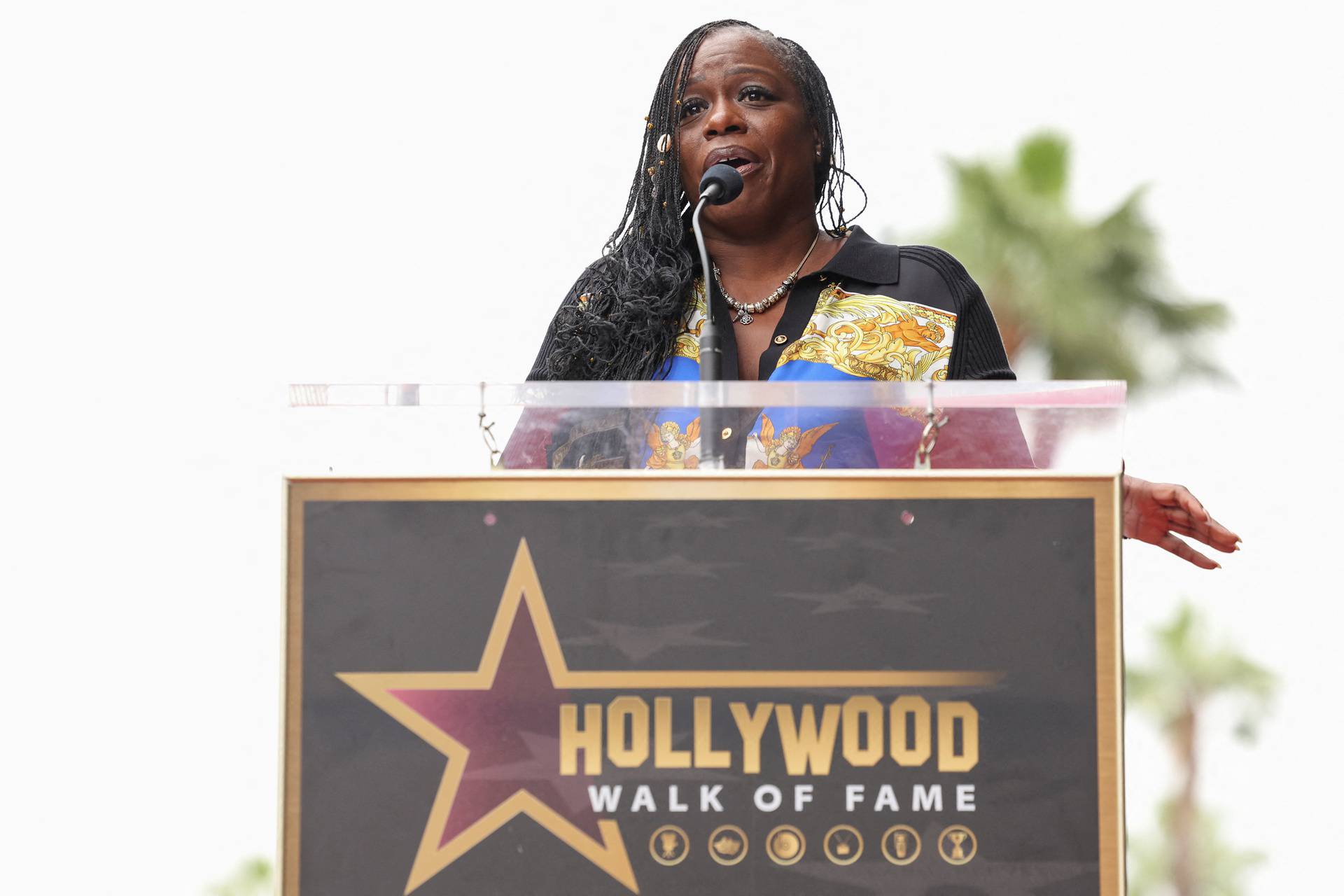 Rapper Tupac Shakur's star is unveiled posthumously on the Hollywood Walk of Fame in Los Angeles