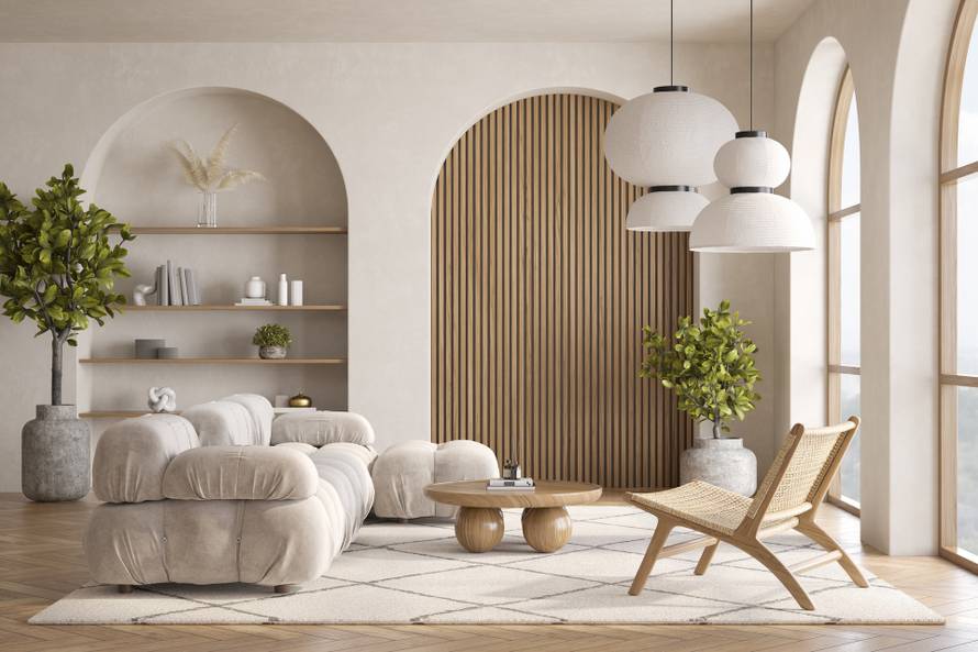 Japandi,Modern,Style,Conceptual,Interior,Room,3,D,Illustration