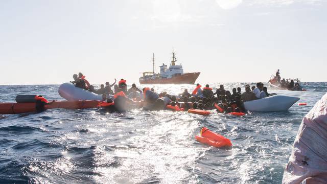 Migrants saved from the Mediterranean