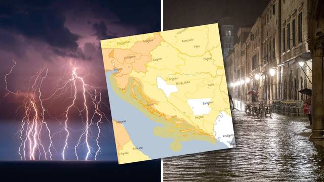 Upaljen narančasti alarm za cijelu obalu: Popodne mogući obilni grmljavinski pljuskovi