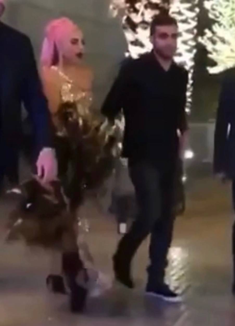 Lady Gaga Holds Hands with Mystery Man after Sharing Passionate New Years KISS in Las Vegas