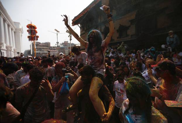 Holi celebration in Kathmandu