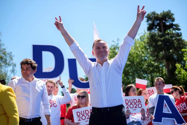 Polish President Andrzej Duda attends elecion rally in Stalowa Wola