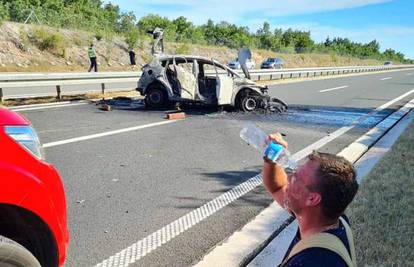 Na Istarskom ipsilonu zapalio se auto: Sumnjaju na tehnički kvar