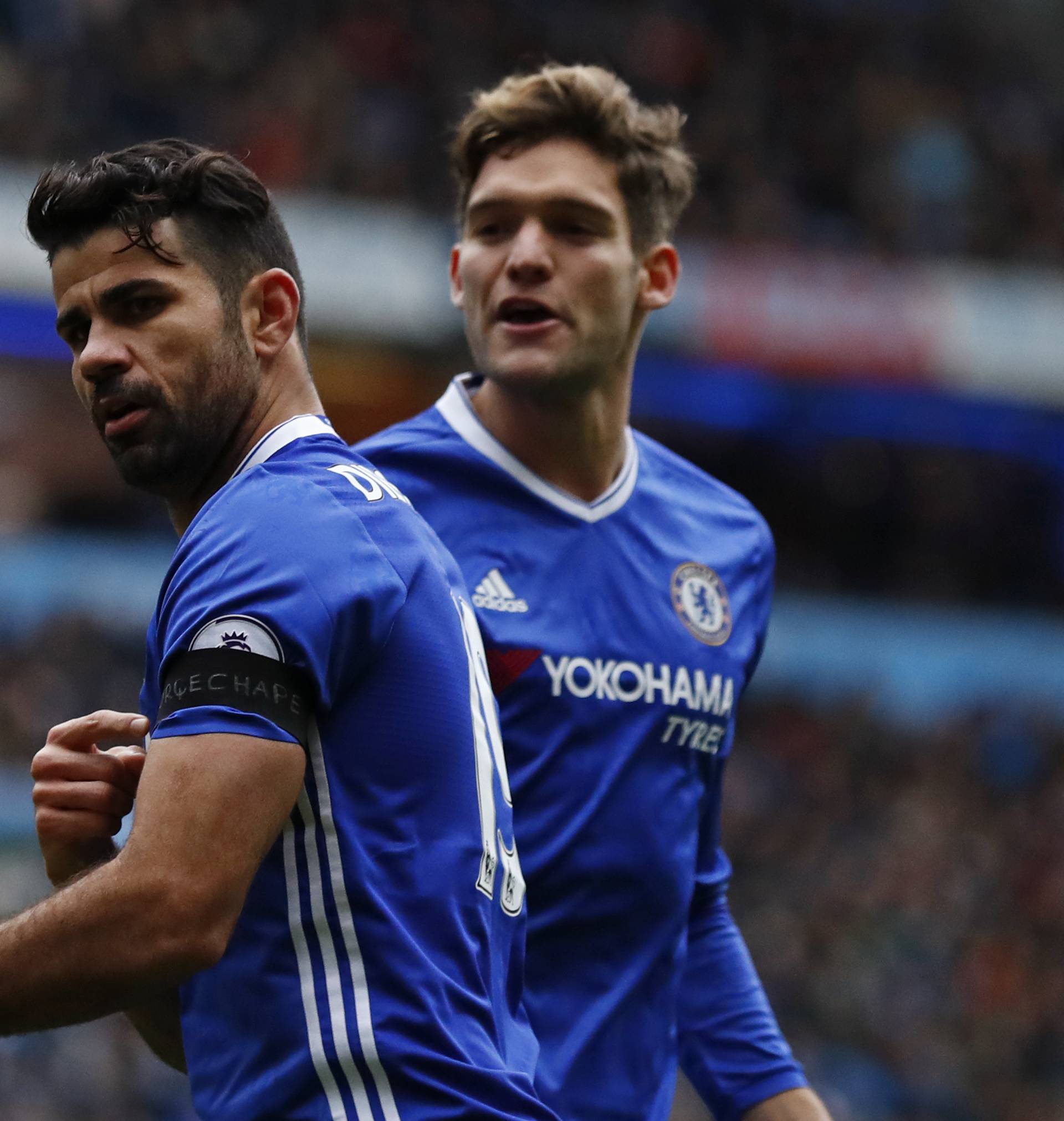 Chelsea's Diego Costa celebrates scoring their first goal