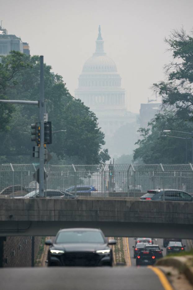 Smoke from Canadian wildfires clouds the Washington D.C. area