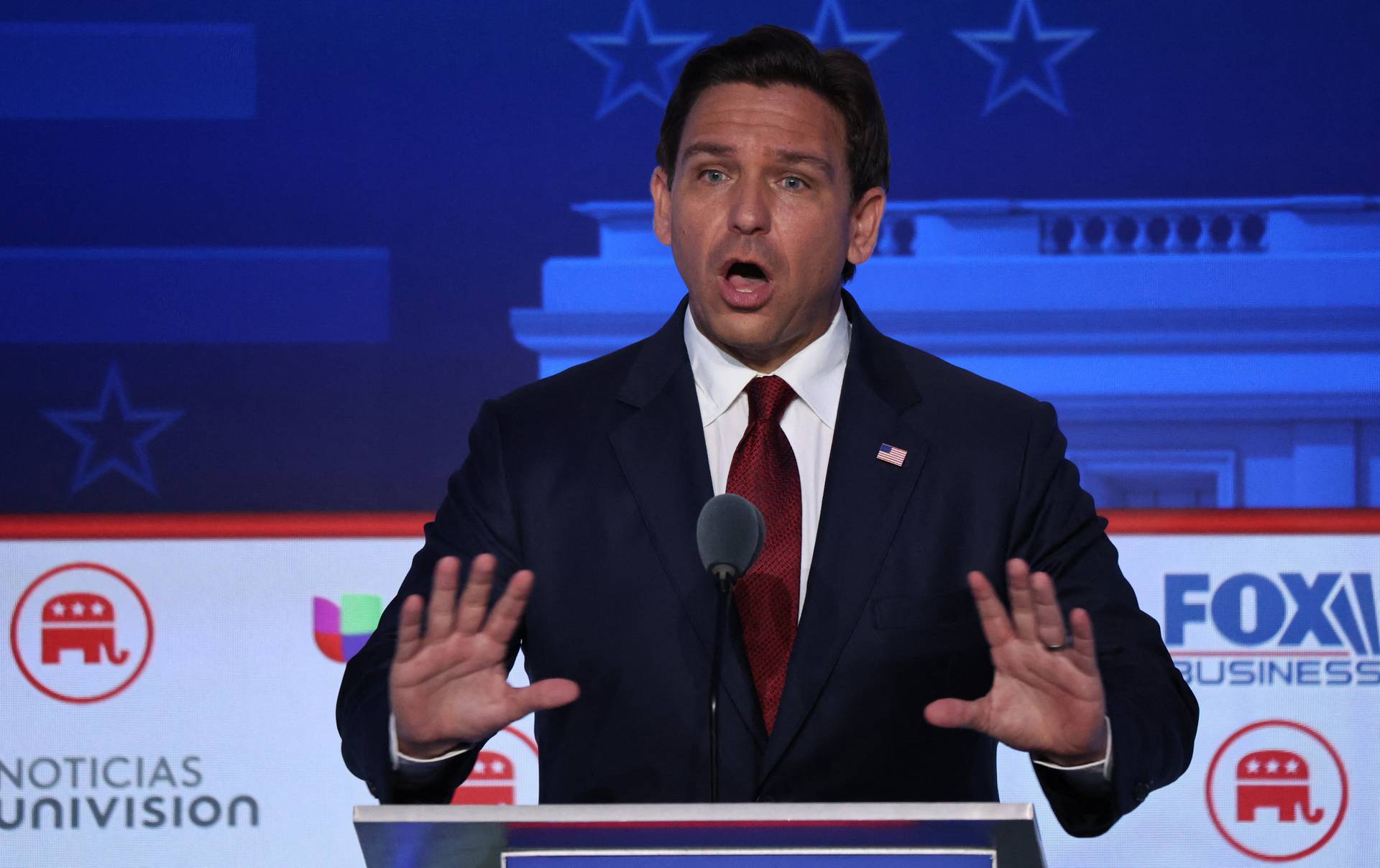 Republican U.S. Presidential candidates participate in their second debate of the 2024 U.S. presidential campaign in Simi Valley, California