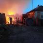 House on fire following shelling allegedly by Ukrainian forces in the village of Sobolevka, Belgorod region