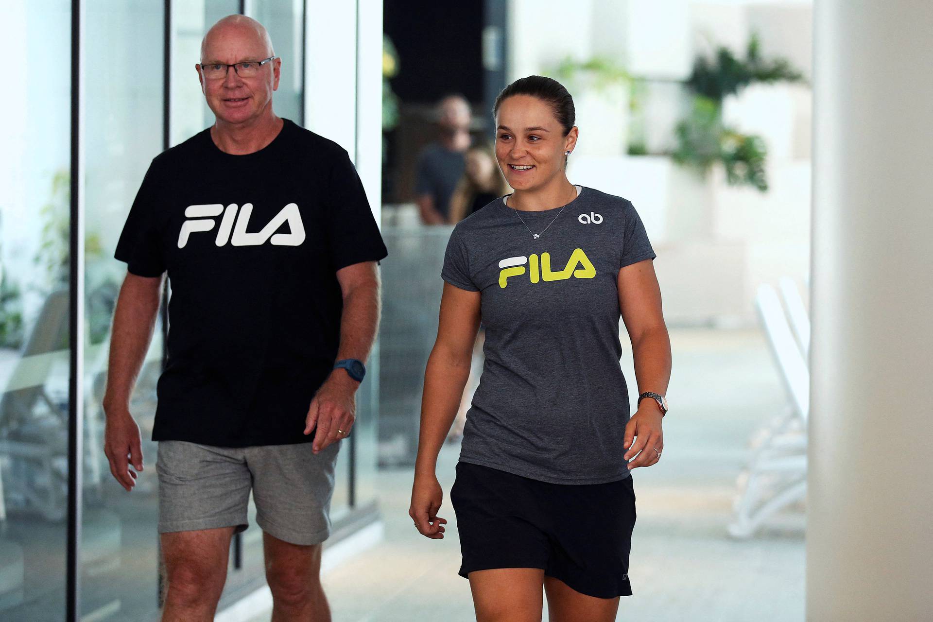 Tennis player Ashleigh Barty speaks to the media after announcing her retirement, at the Westin in Brisbane