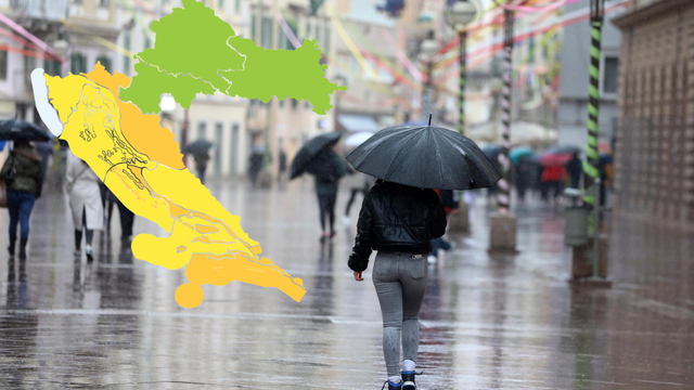 Kišna nedjelja u većini zemlje, narančasti alarm za četiri regije zbog jakog vjetra i nevremena