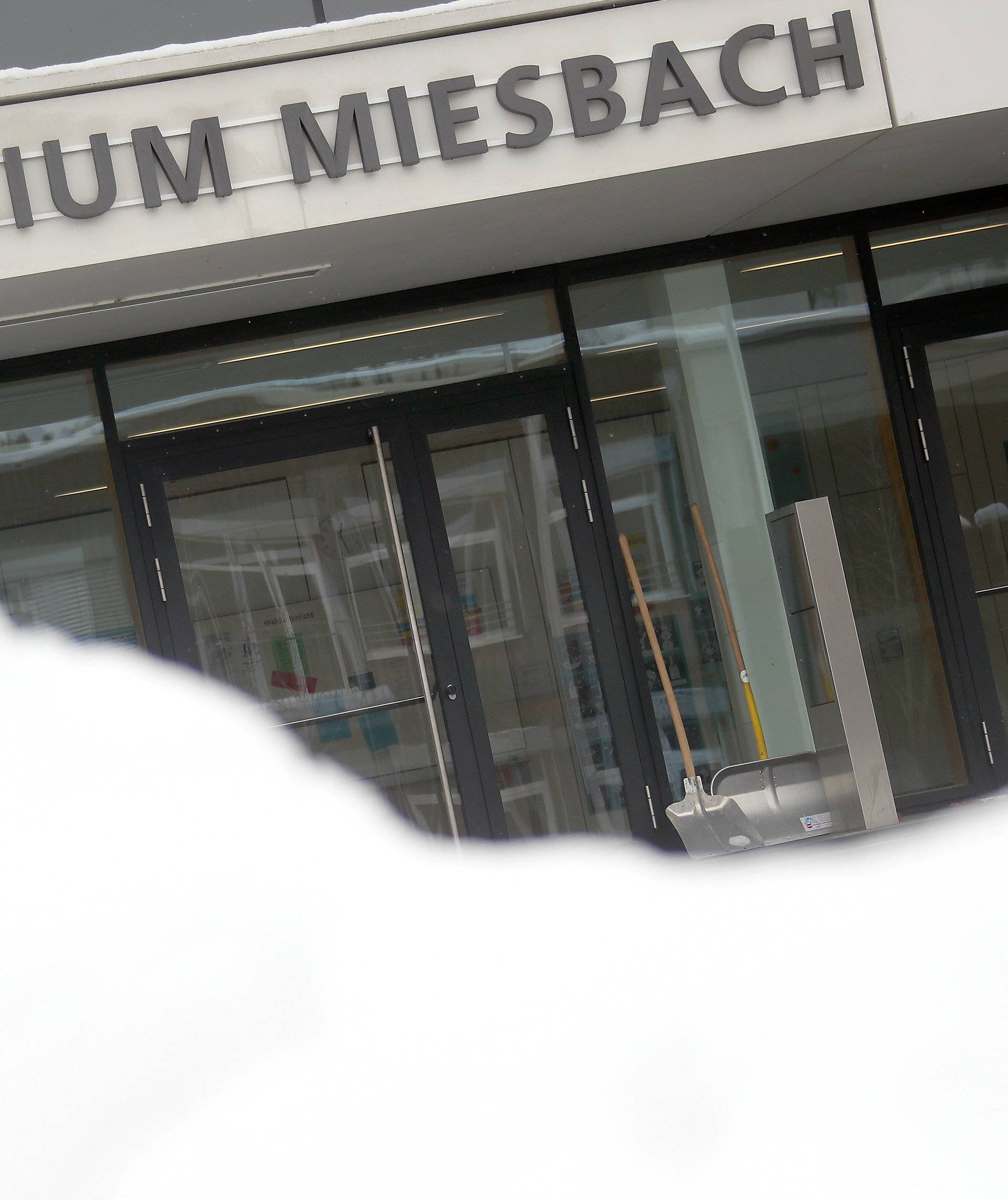 A closed school is seen after heavy snowfall in Miesbach