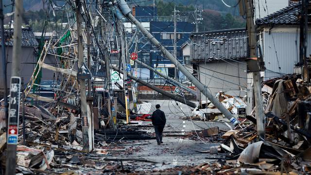 Aftermath of an earthquake, in Wajima