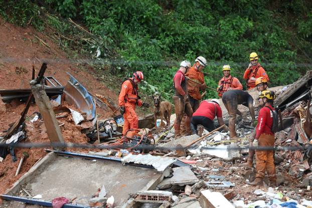 Aftermath of heavy rains in southeastern Brazil