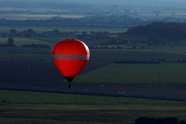 Hot air balloon fiesta above Hradec Kralove city