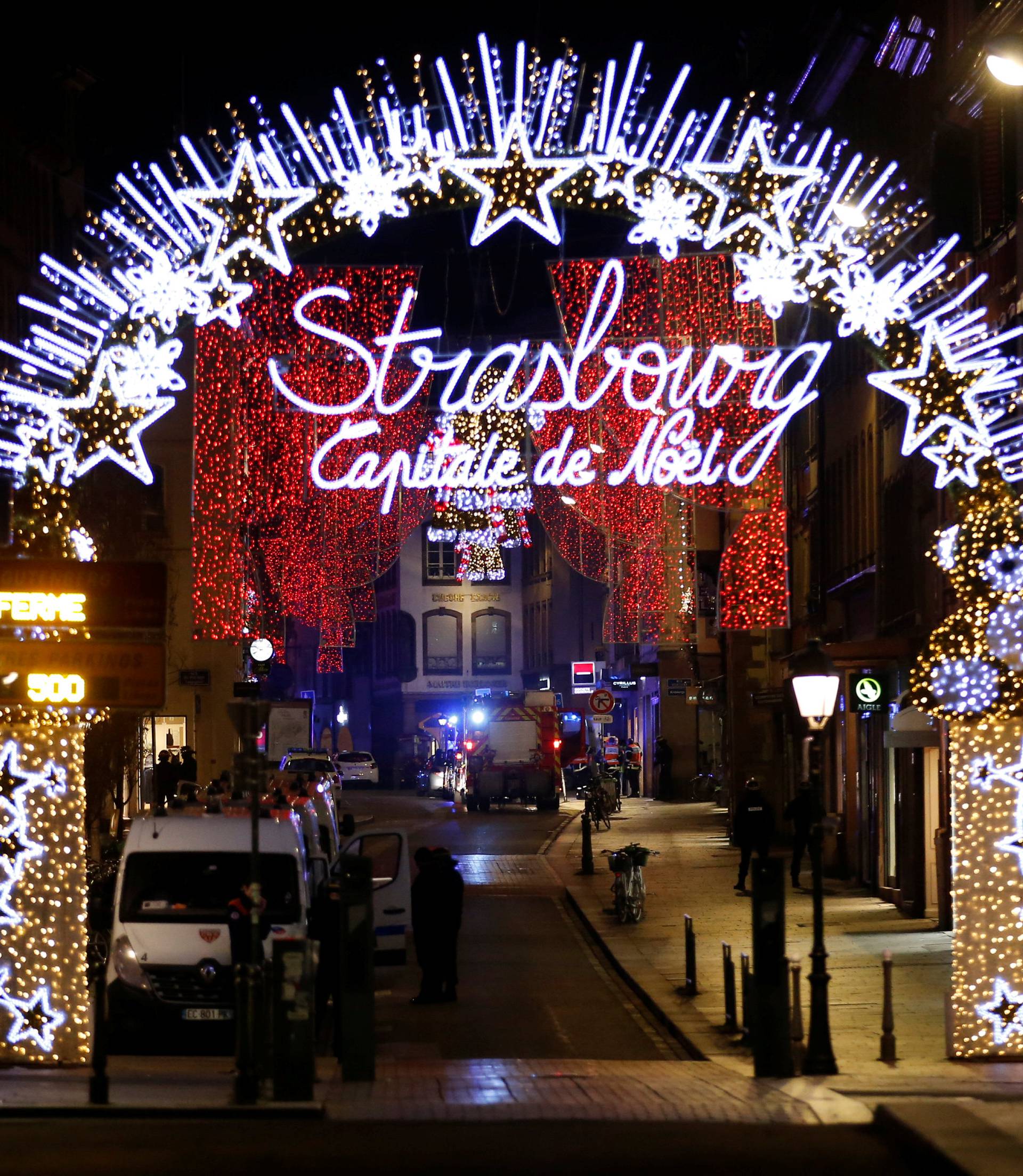 Rescue teams work at the scene of shooting in Strasbourg