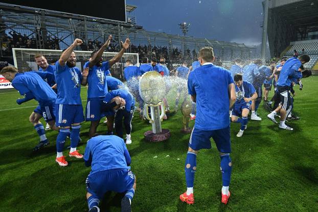 Rijeka: Slavlje Dinama nakon pobjede i osvajanja dvostruke krune